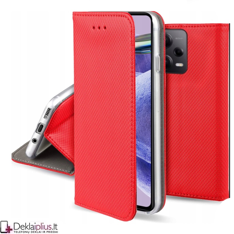 Telone atverčiamas dėklas - raudonas (Xiaomi Redmi Note 12 Pro Plus) Telone atverčiamas dėklas - raudonas (Xiaomi Redmi Note 12 Pro Plus)